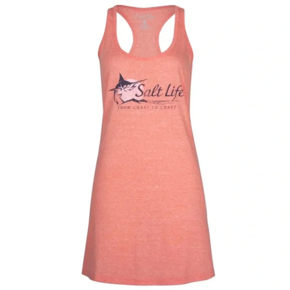 🦋B2G1🦋SALT LIFE Ocean Coral MARLIN SUN COAST RacerBack Tank Dress NWOT